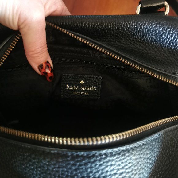 Kate Spade Black Pebble Leather Shoulder Bag Handbag Crossbody - Picture 3 of 9